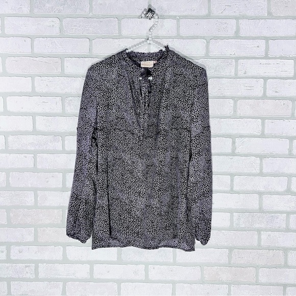 Rungolee Tops - Rungolee Silk Popover Tunic Long Sleeve Animal Print Blouse Size S